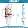 thumbnail image 3 of 40 Oz Car Handle Water Bottle Water Cup Water Bottle Water Jug Coffee Cup Travel Water Bottle Leopards Climb Trees, 3 of 8