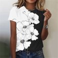 thumbnail image 2 of Tops de Ajuste Suelto para las Mujeres Impreso Manga Corta Suéter Camiseta Cuello Redondo Blusa Casual, Top de Moda para el Uso Diario Y las Salidas, 2 of 8