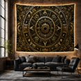 thumbnail image 6 of Golden Celestial Sunburst on Dark Charcoal Background, Mystical Fantasy for Steampunk Art Collectors, Ornate Wall Decor, Housewarming Gift, Tapestry Wall Hanging for Home Library and Office, 6 of 7