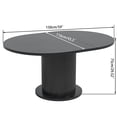 thumbnail image 3 of Fsbecl Extendable Wooden Round Dining Table, Modern Farmhouse Kitchen Table for 4-6, Black, 3 of 7