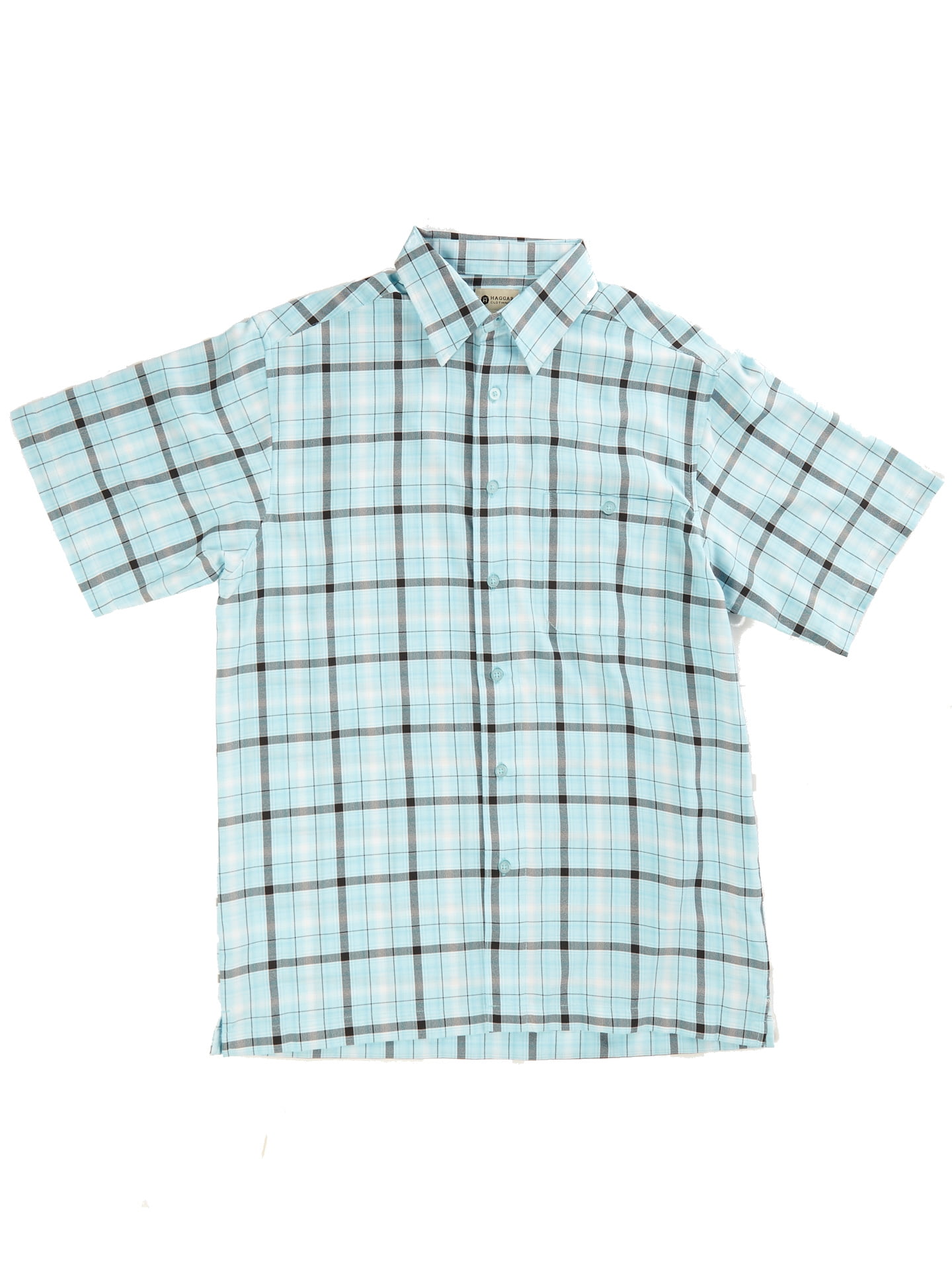 Haggar Mens Short Sleeve Microfiber Woven Shirt