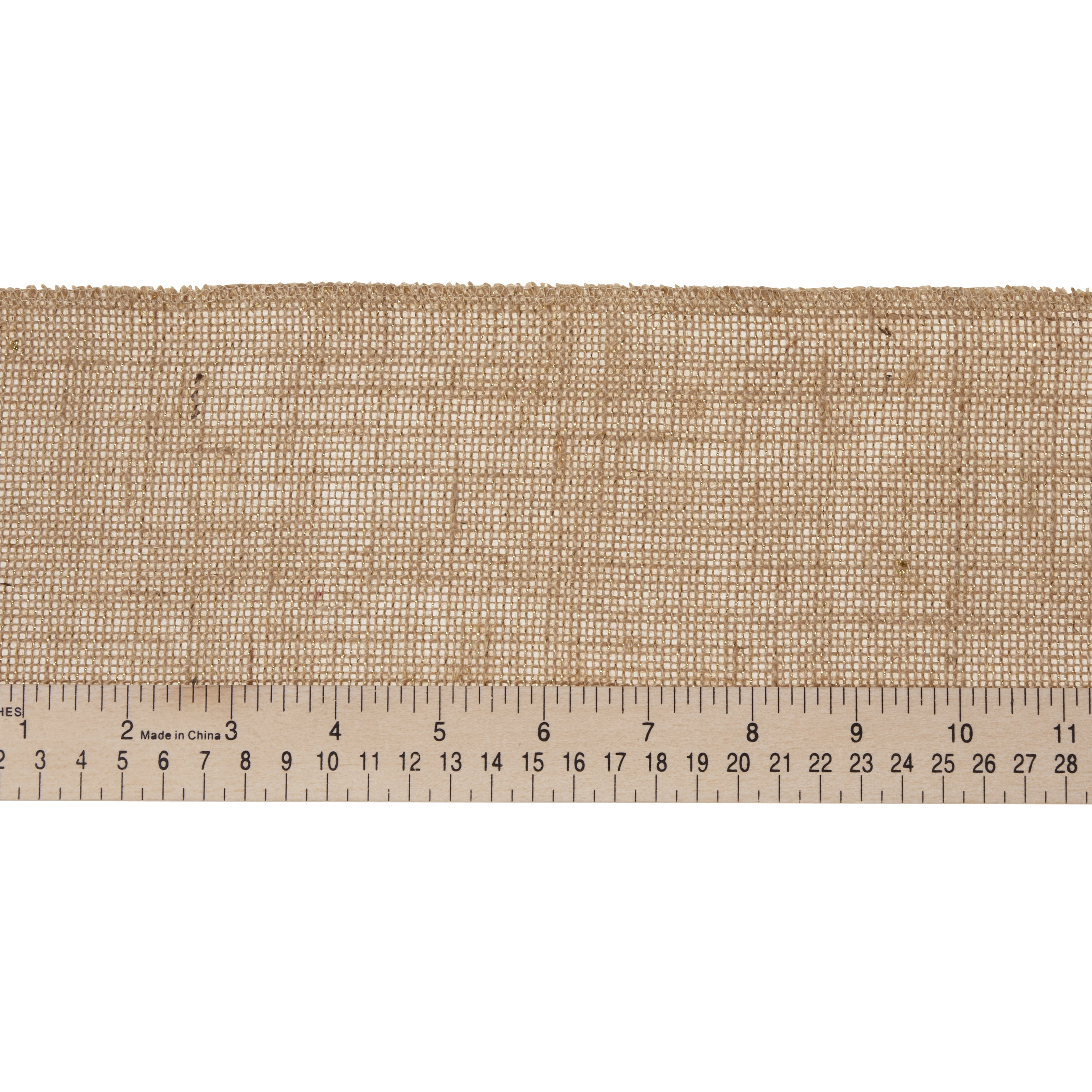 Love, Laugh, Craft Natural Jute Burlap Ribbon, Finished Edges, 5"W x 3-Yards, Multi-color