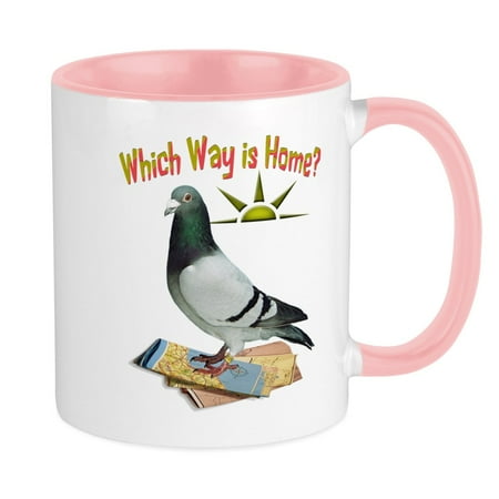 

CafePress - Which Way Is Home Fun Lost Pigeon Art Mugs - Ceramic Coffee Tea Novelty Mug Cup 11 oz