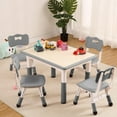 thumbnail image 1 of QinaQin Mesa infantil con 4 sillas, altura ajustable y superficie para dibujar, incluye organizador y patas antiderrapantes, ideal para niños de 2 a 10 años, 1 of 6