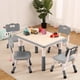 thumbnail image 1 of QinaQin Mesa infantil con 4 sillas, altura ajustable y superficie para dibujar, incluye organizador y patas antiderrapantes, ideal para niños de 2 a 10 años, 1 of 6