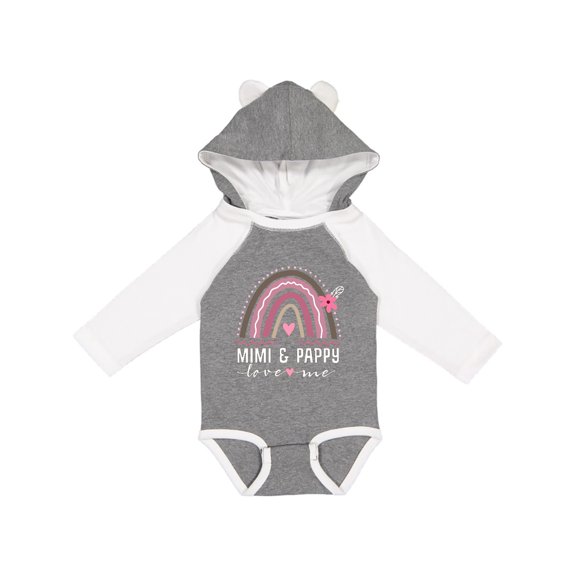 Inktastic Mimi and Pappy Love Me Rainbow Girls Long Sleeve Baby Bodysuit