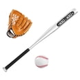 thumbnail image 2 of Juego de bate de béisbol de aleación de aluminio con guante de béisbol y entrenamiento de pelota para el hogar Guante Marrón Izquierdo Cola Bate de béisbol, 2 of 8