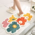 thumbnail image 3 of Felpudo Simple para la puerta del dormitorio, antideslizante, absorbente, para el suelo del baño, alfombra para el suelo del baño, alfombra de baño con forma de flor, 40x60cm, 3 of 6