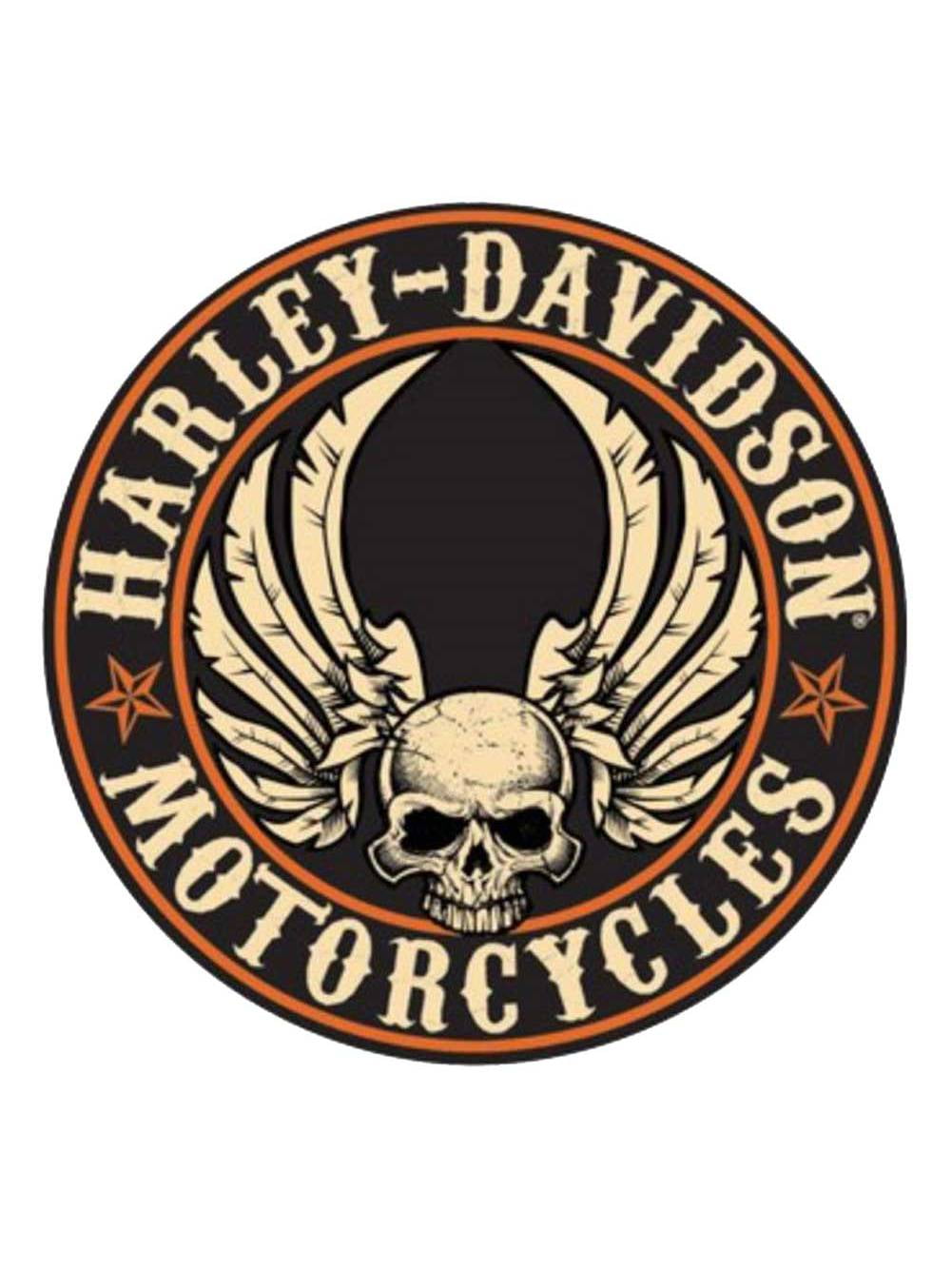 Harley-Davidson® Willie G® Skull Tin SignButton Round 2011021