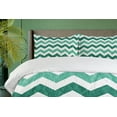 thumbnail image 4 of Ambesonne Geometric Duvet Cover Set, Pastel Chevrons Green, Queen, Mint Green Dark Green, 4 of 6