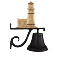 thumbnail image 1 of Cast Bell With Gold Bronze Cottage Lighthouse Ornament, 1 of 1