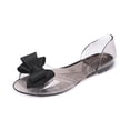 thumbnail image 3 of Zapatos planos de gelatina Sandalias de boca de pescado de moda Sandalias de bowknot Zapatos de playa creativos de verano para mujeres (negro 37 yardas 6.5US, 4UK, 37.5EU, 9.2355 pulgadas), 3 of 5