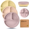 thumbnail image 1 of Platos para Niño Pequeño con Succión de Silicona KeaBabies Paquete de 3 Sin BPA, 1 of 9