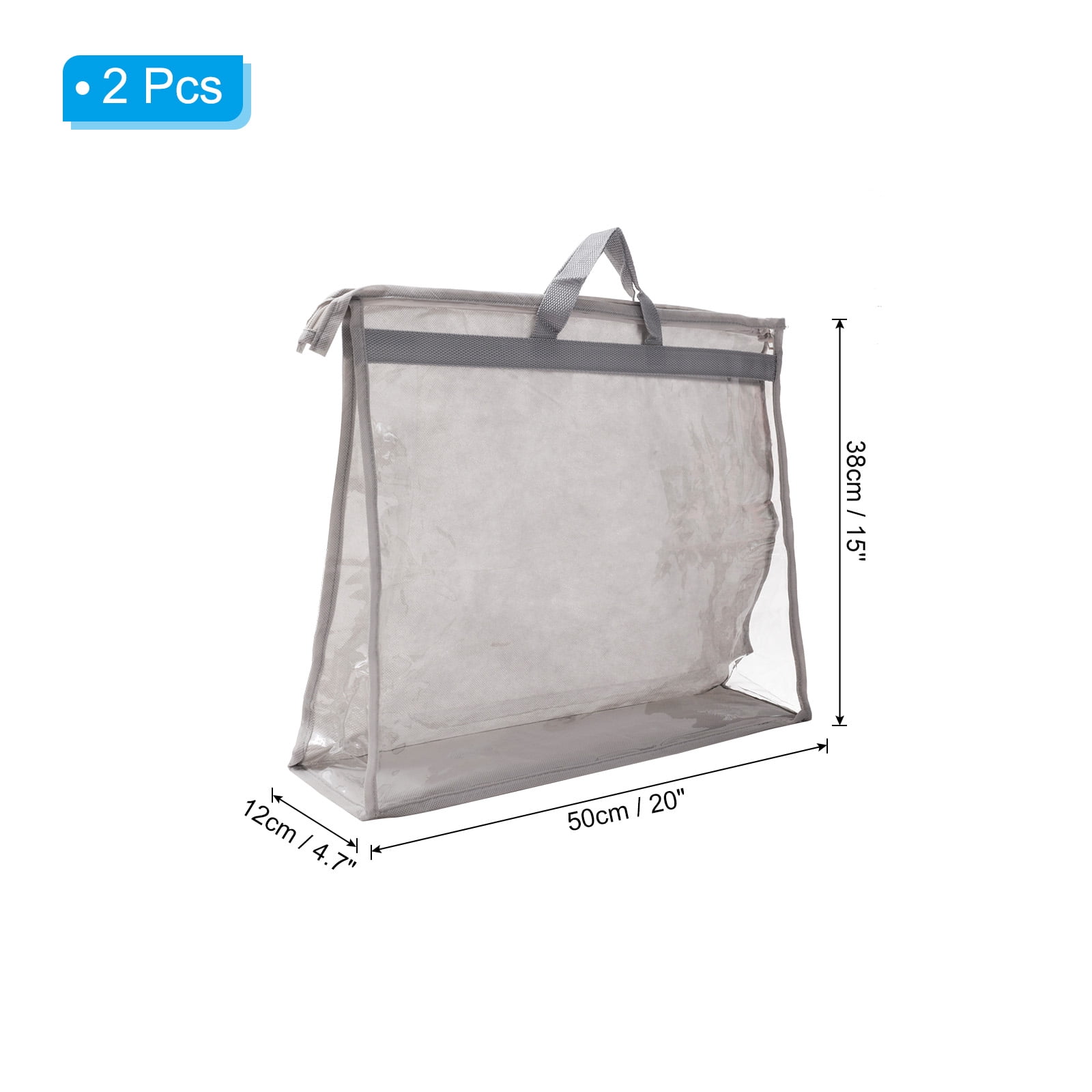 Unique Bargains Handbag Dust Purse Storage Organizer Cover 19.69"x5.12"x14.57" Light Gray