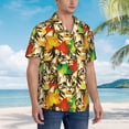 thumbnail image 3 of Fuzoiu Kittens With Maple Leaves Print Hawaiian Shirt for Men, Summer Beach Casual Short Sleeve Button Down Shirts, Men’s Beach Summer Shirts with Pocket,X-Large, 3 of 7
