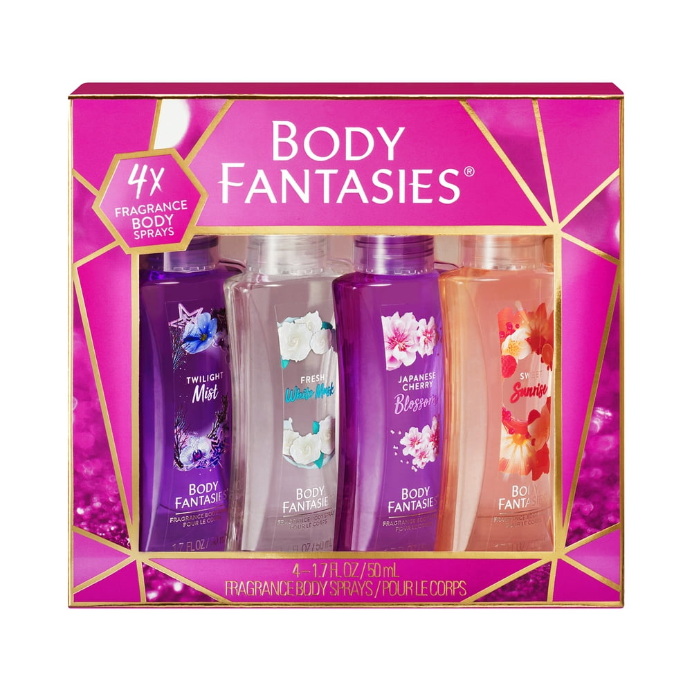 Body Fantasies Signature Fragrance Body Spray Gift Set, 1.7 fl oz, 4
