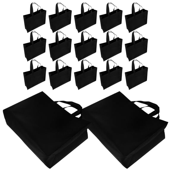 CTIRCHIU 20Pcs Non Woven Grocery Tote Bags for Individuals and Businesses Black