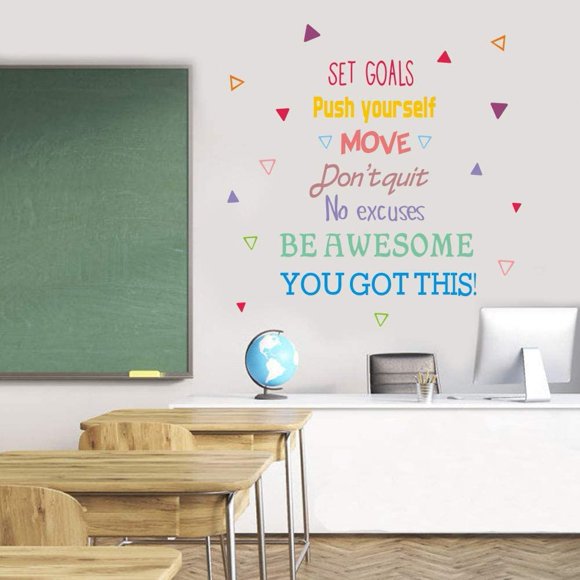Iarttop Calcomanías De Pared Con Cita Inspiradora Y Colorida, Calcomanías Para El Aula Para Niños, Calcomanías Motivacionales Con Texto En Inglés "You Got This Be Awesome", Para Decoración De Sala De
