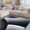 RugBerry 8x10 Area Rug, Black White Gray, 3D Shag Carpet, Soft Shaggy ...