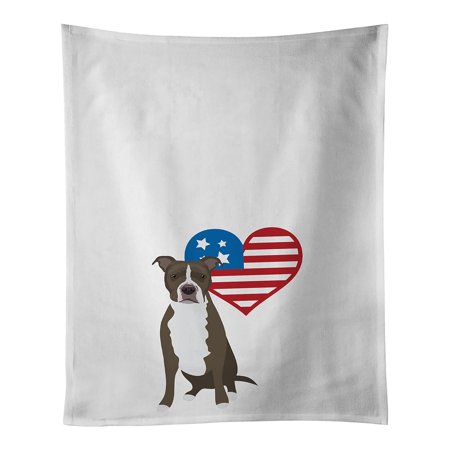 

Pit Bull Blue #6 Patriotic White Kitchen Towel Set of 2 19 in x 28 in