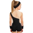 thumbnail image 4 of Haitryli Kids Workout Clothing Sets Tumbling Gymnastic Outfits Tank Ballet Unitard Clothes with Shorts A Black 6, 4 of 7