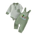 thumbnail image 2 of Cjfdfy Newborn Baby Boy Animal Overalls Fall Clothes Striped Long Sleeve Rompers And Embroidery Overalls Cute Country Baby Clothes Toddler Farm Winter Outfit 0-18 Months, 2 of 10