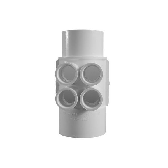 Waterway 672-4250 Manifold, PVC, Waterway, 2"S x 2"Spg x (4) 1/2"S Ports