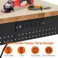 thumbnail image 4 of Adjustable Work Bench with Wheels, 2000 Lbs Capacity Rubber Wood Table Rolling Workbench Heavy Duty Workstation with Power Outlets and Swivel Casters 48"*24", 4 of 9