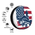 thumbnail image 4 of Naloa fisherman fishing with USA flag Tire Cover Wheel Protectors Tyre Covers Weatherproof Wheel Covers Universal Fit for Trailer Rv SUV Truck Camper Travel Trailers-14 inch, 4 of 6