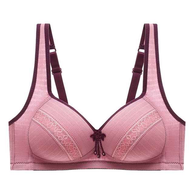 Cathalem Bralettes for Women Plus Size Full Coverage Lace Underwire Racerback Bra,Pink 38
