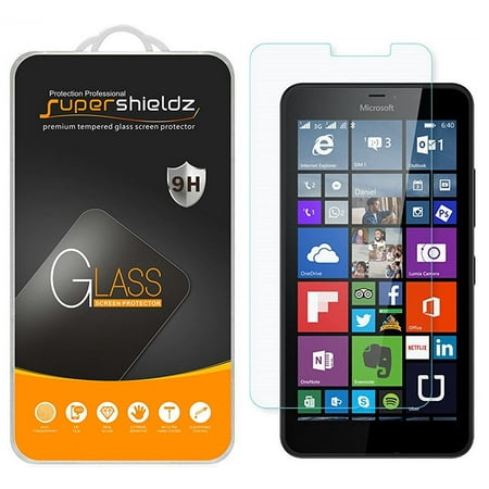[2-Pack] Supershieldz for Microsoft Lumia 640 XL Tempered Glass Screen Protector, Anti-Scratch, Anti-Fingerprint, Bubble Free