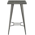 thumbnail image 2 of Modway Direct Rustic Modern Farmhouse Steel Metal Square Bar Table in Gunmetal, 2 of 3