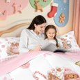 thumbnail image 5 of Manfei Farmhouse Christmas Snowflake 7-Piece King Bedding,Happy Xmas King Bed in a Bag,Pink Reversible, 5 of 7