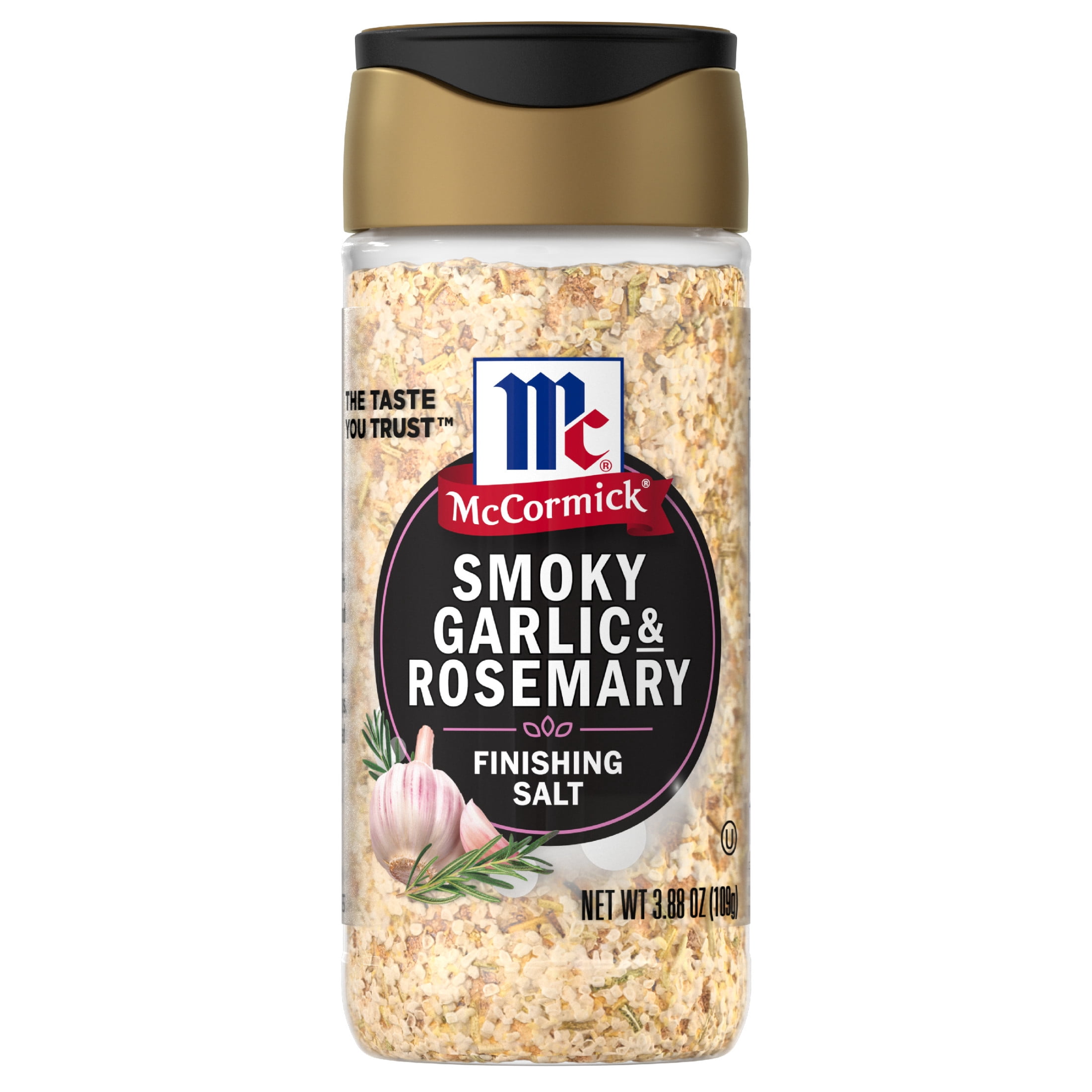 (3 pack) McCormick Kosher Smoky Garlic and Rosemary Finishing Salt, 3.88 oz Bottle