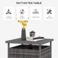 thumbnail image 4 of Outsunny Rattan Coffee Table w/ Umbrella Hole for Backyard Mixed-Grey, 4 of 10