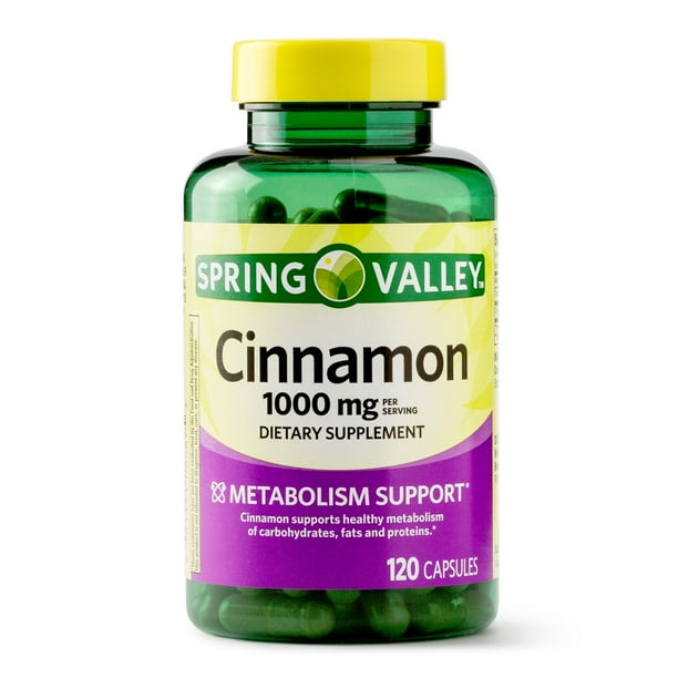 Spring Valley Cinnamon Capsules 1000 Mg 120 Ct Walmart Com