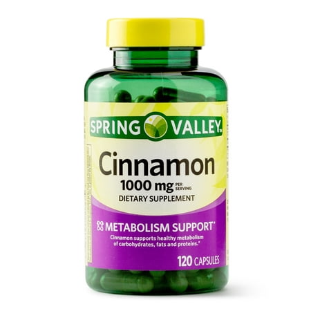 Spring Valley Cinnamon Capsules, 1000 mg, 120 Ct (Best Cinnamon Type For Health)