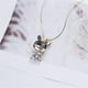 thumbnail image 5 of Linda Conejo Forma Rhinestone Collar Colgante Niñas Niños Gris dorado, 5 of 9