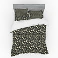 thumbnail image 1 of Ambesonne Floral Bedding Set 4 Pcs, Flowers Butterflies Drawing, Queen, Dark Grey Champagne, 1 of 3