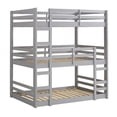 thumbnail image 1 of Lit Superposé Triple en Bois Massif - Gris, 1 of 4