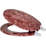 809-BU Burgundy-Marbleized Wood Toilet Seat