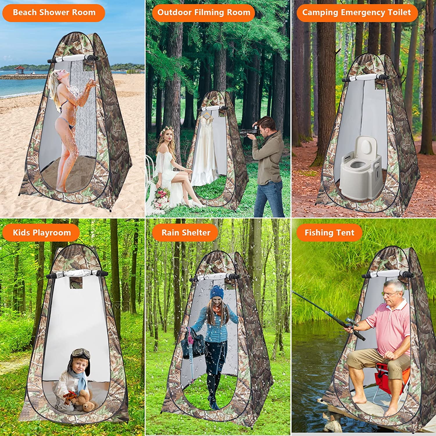 GVDV Portable Pop up Privacy Shower Tent Spacious Changing Room for Camping Hiking Beach Toilet Shower Bathroom