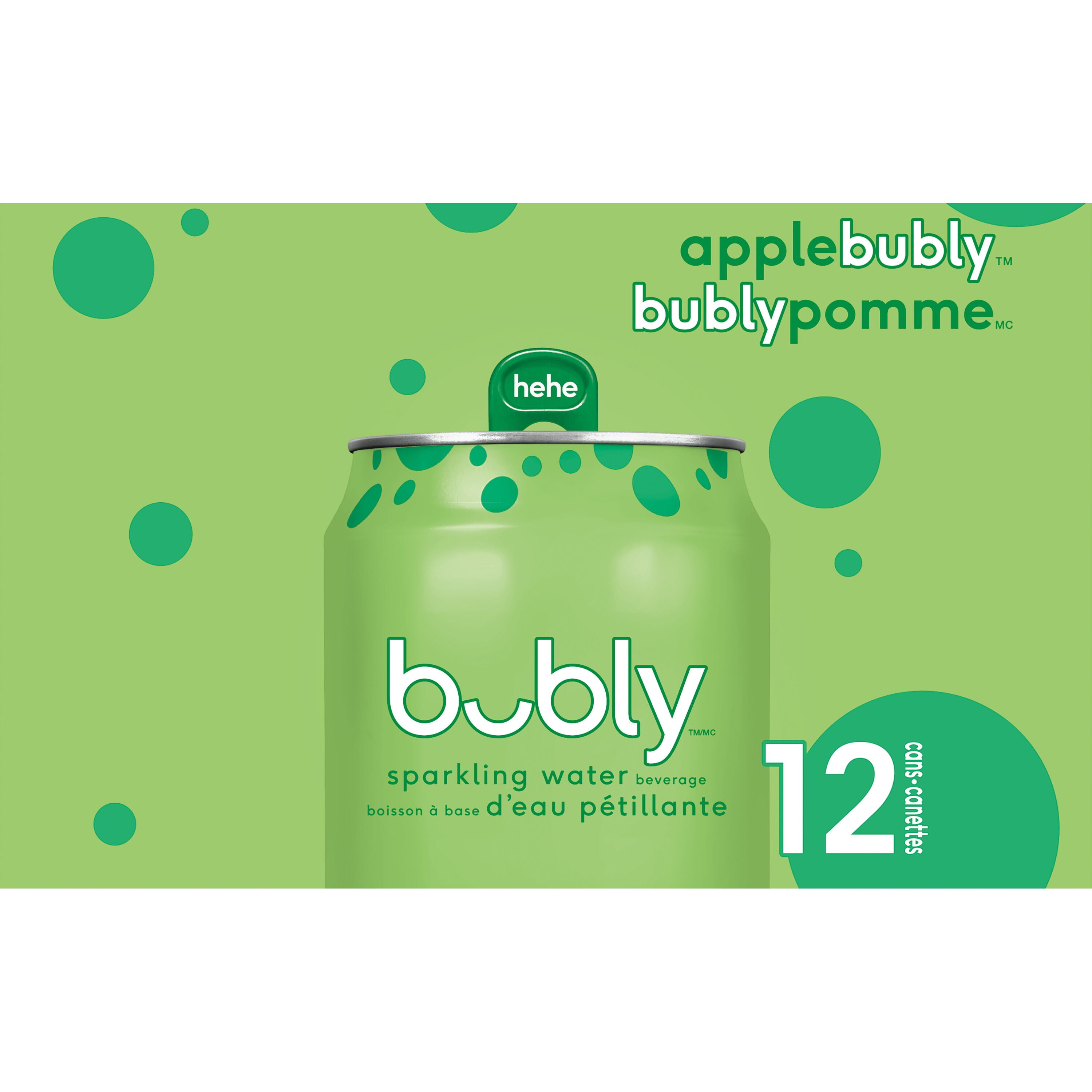 Bubly Apple Sparkling Water 12 x355 ml, Cans, 12x355mL