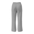 thumbnail image 4 of Bosfbaoi Plus Size Pants for Women Linen Blend Baggy Womens Pants Drawstring Elastic Waist Straight Leg Pants with Side Slits Casual Jogger Trousers, 4 of 9