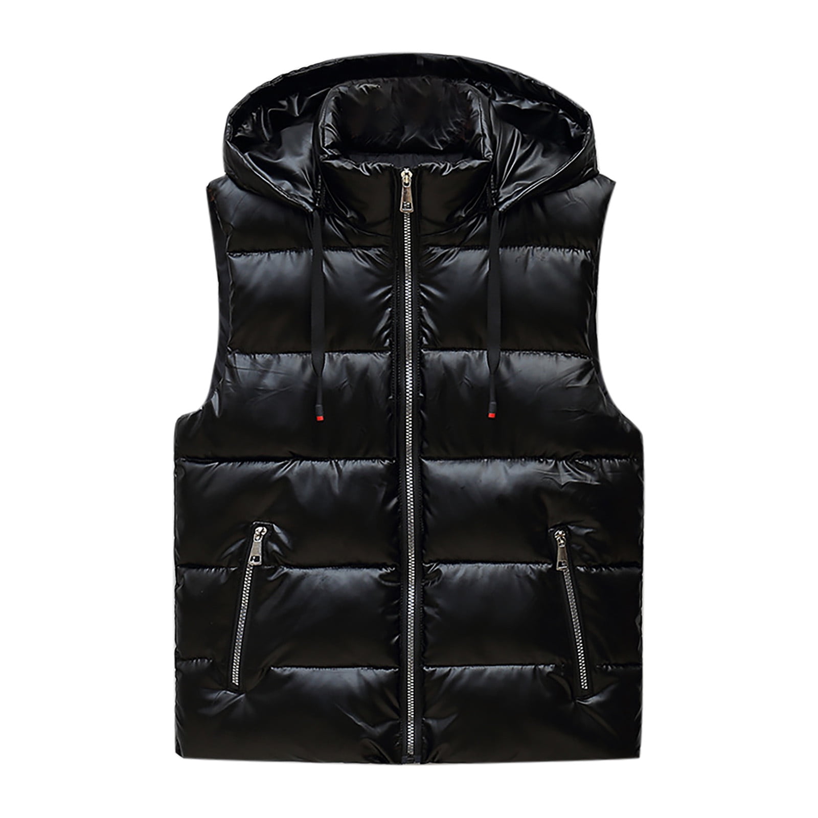 Puntoco Plus Size Coat Clearance,Women Vest Loose Bright Leather Solid ...