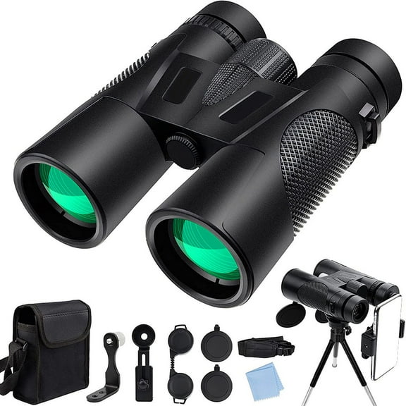 12x42 Binoculars for Adults, Professional HD Binoculars with Clear Low Light Vision, Large View Waterproof Binoculars for Bird Watching Hiking Travel Football Game