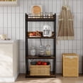 thumbnail image 2 of Adjustable 4-Tier Heavy Duty Kitchen Storage Rack - Freestanding Metal Frame & MDF Shelves, Space-Saving Organizer, Easy Assembly - Golden Armor, With Socket, 2 of 7