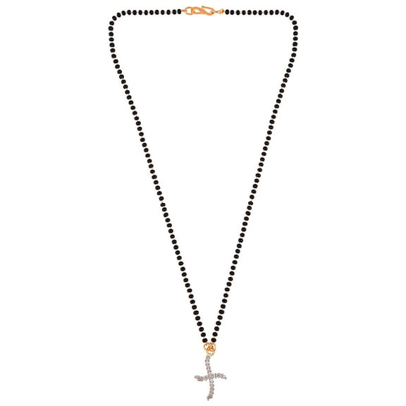 Efulgenz Indian Bollywood Traditional American Diamond CZ Mangalsutra Pendant Necklace Jewelry for Women,White