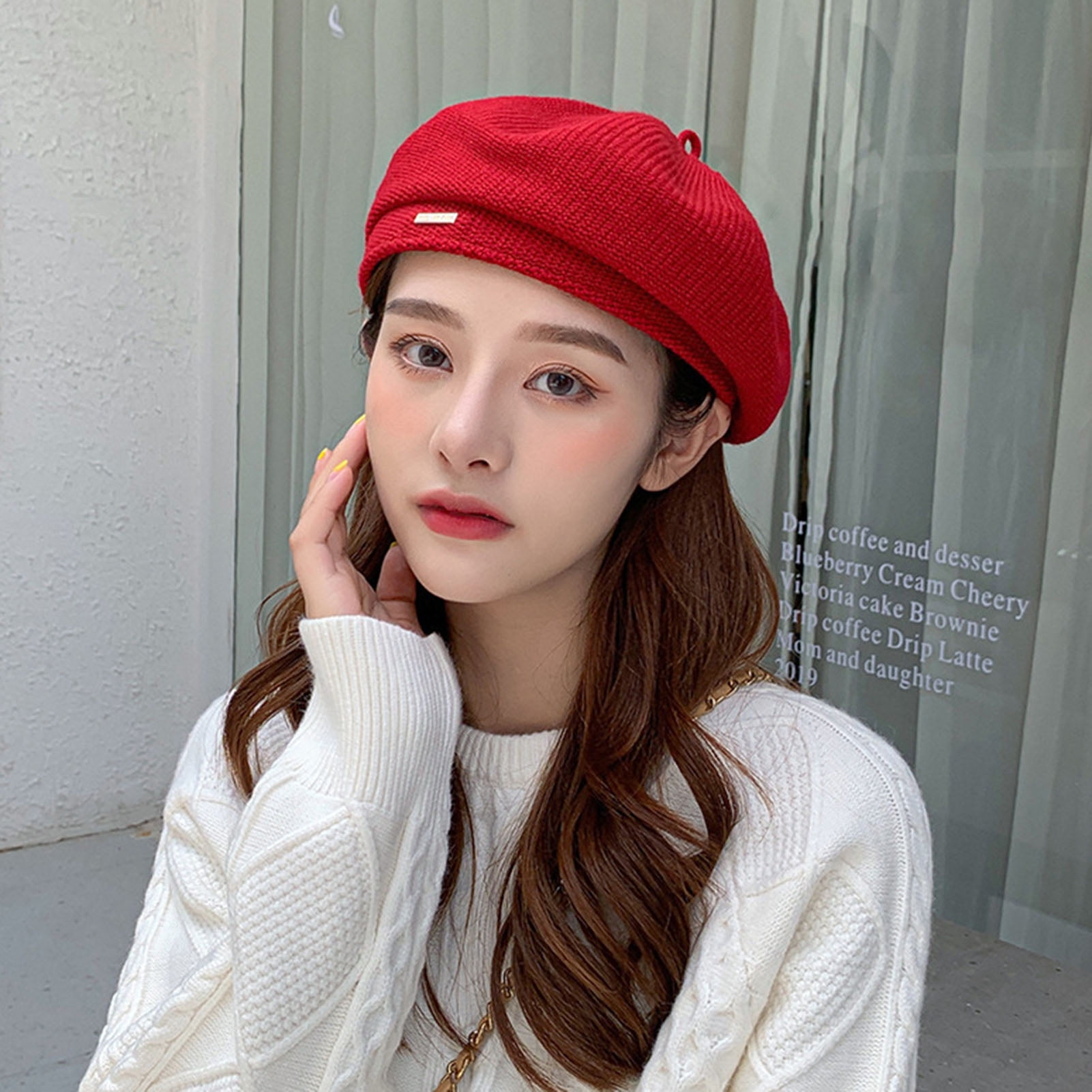 3444 Women Wool French Beret Hat For Winter Knitted Berets Artist Beret Hats for Women Wool Hat French Cap Winter Artist  main image 2