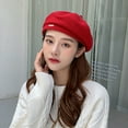 thumbnail image 6 of French Wool Beret Hat for Women-Solid Color Classic Slouchy Knit Beanie Winter Warm Artist Painter Hat, 6 of 6